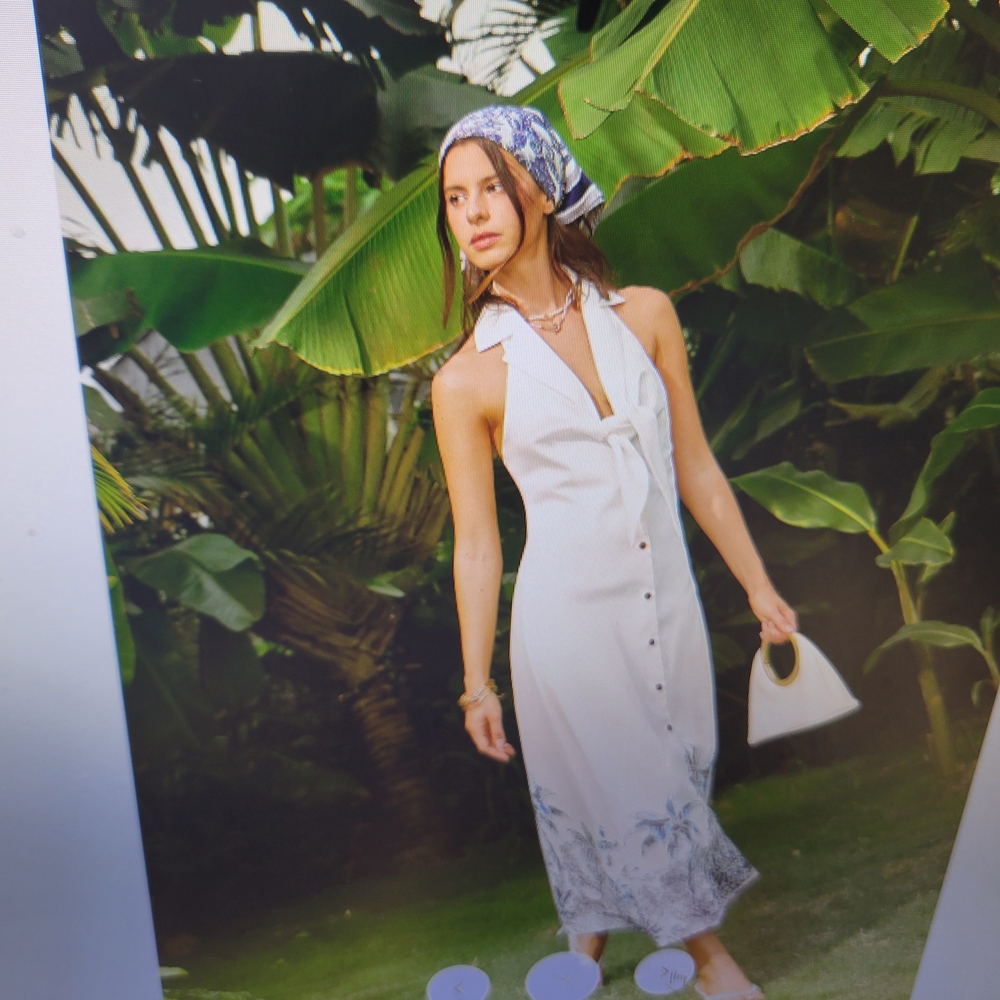 Commense White and Blue Maxi Dress - Picture 10 of 10